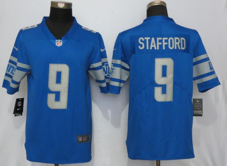 Men Detroit Lions 9 Stafford Blue Vapor Untouchable New Nike Limited Player